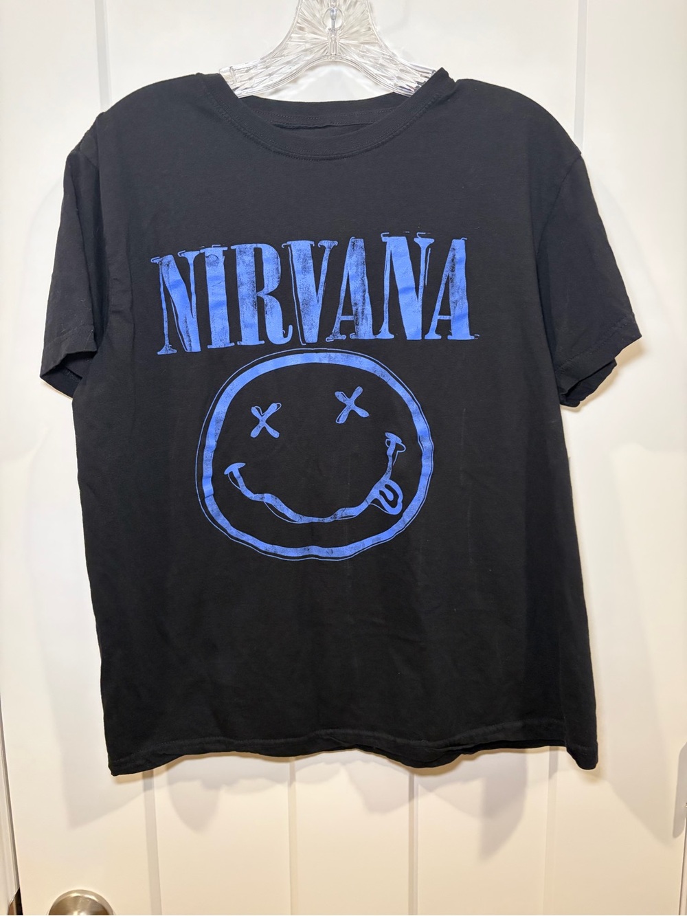 NIRVANA Black Short-Sleeve Tee with Blue Logo
